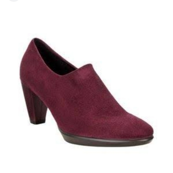 NEW Ecco Womens Suede Danish Design Dress Heels shoes sz 38 US 7-7.5 - Picture 1 of 12
